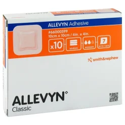 Allevyn Adhesive 10x10 cm haftende Wundauflage, 10 St