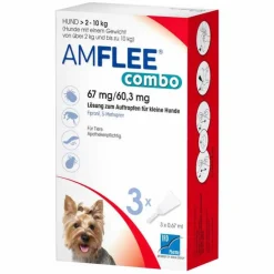 Amflee combo 67/60,3 mg Lösung zum Auftropfen für Hunde 2-10 kg, 3 St