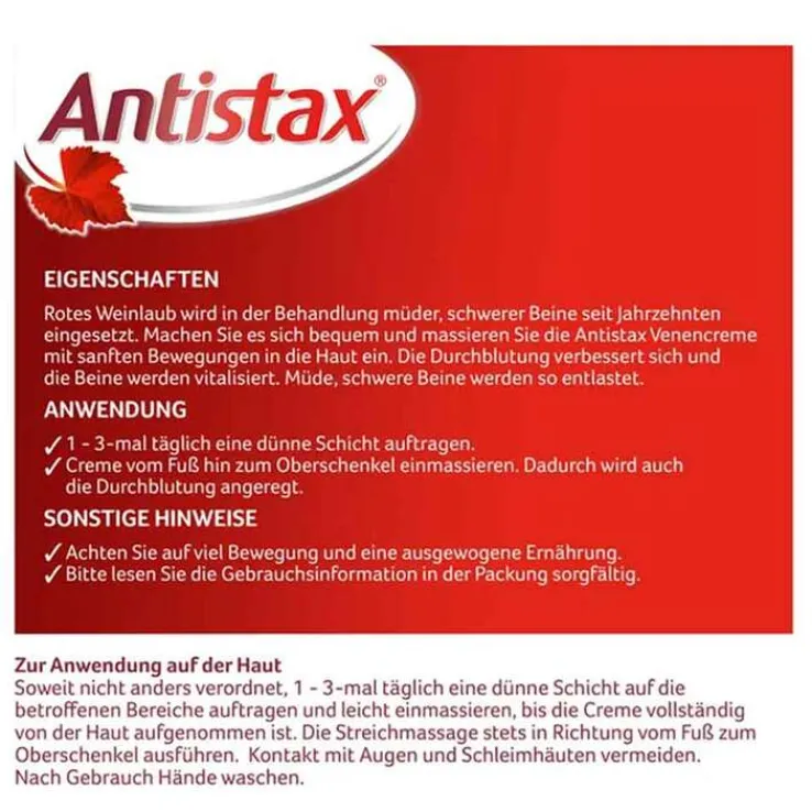 Antistax® Venencreme belebt müde & schwere Beine, 50 g