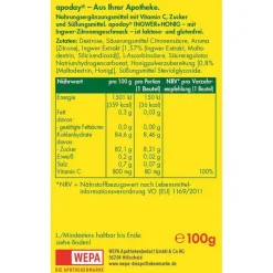 Apoday Ingwer + Honig + Vitamin C Pulver, 10X10 g