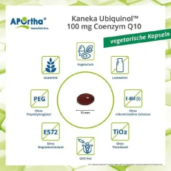 Aportha Kaneka Ubiquinol 100mg Coenzym Q10 vegetarische Kapseln, 60 St