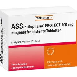 ASS-ratiopharm Protect 100 mg magensaftresistent Tabletten, 100 St
