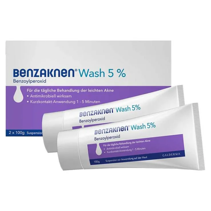 Benzaknen® Wash 5% Suspension bei unreiner Haut und leichter Akne, 2X100 g