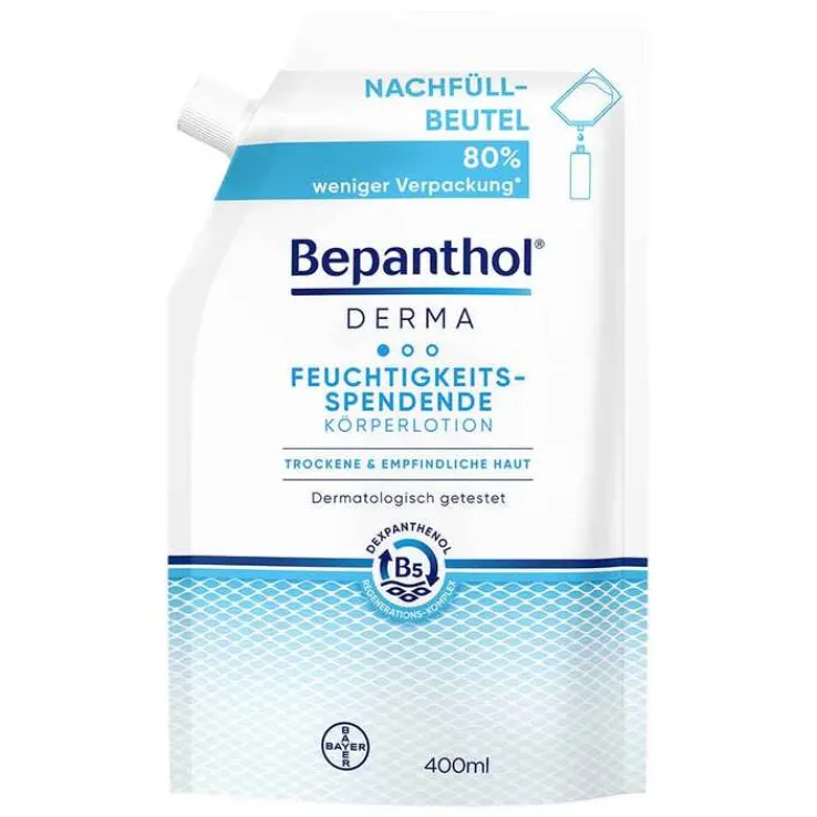 Bepanthol Derma feuchtigkeitsspendende Körperlotion Nachfüllbeutel, 1X400 ml