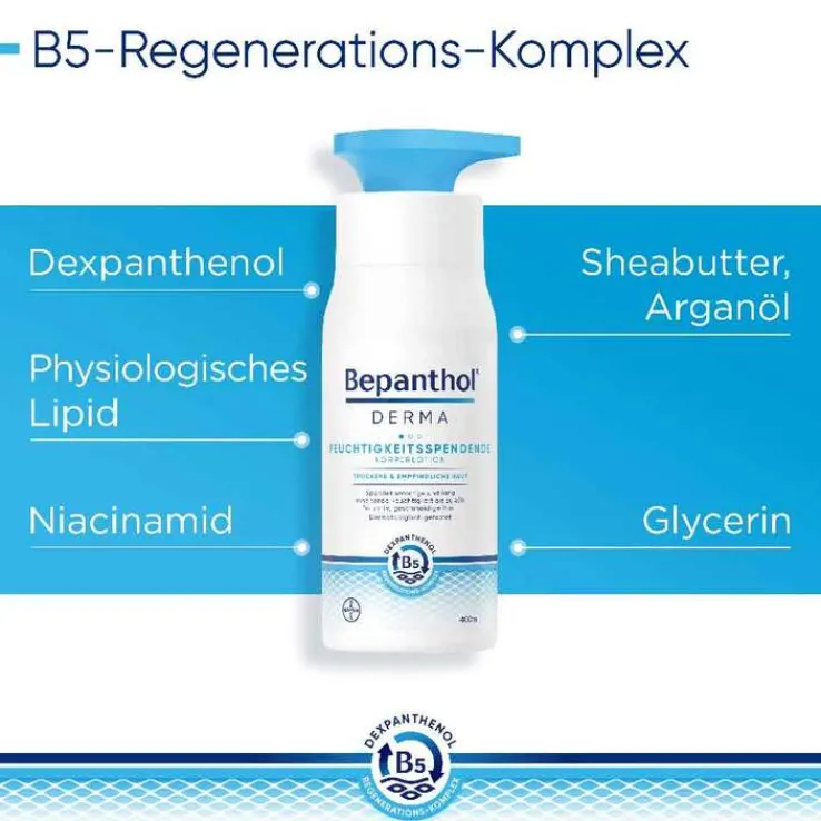 Bepanthol Derma feuchtigkeitsspendende Körperlotion Nachfüllbeutel, 1X400 ml