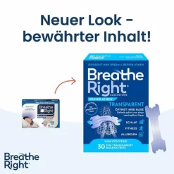 Besser Atmen Breathe Right Nasenpflaster normal transparent , 30 St