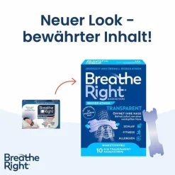 Besser Atmen Breathe Right Nasenpflaster normal transparent , 10 St