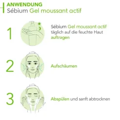 Bioderma Sebium Gel Moussant Actif Reinigungsgel für unreine, ölige, zu Akne neigende Haut, 200 ml