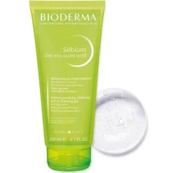 Bioderma Sebium Gel Moussant Actif Reinigungsgel für unreine, ölige, zu Akne neigende Haut, 200 ml