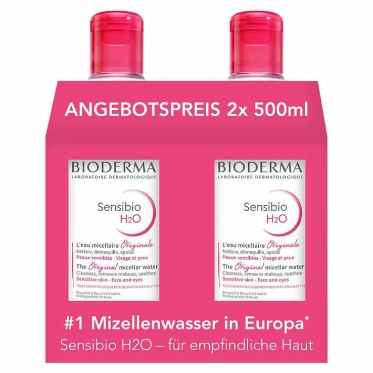 Bioderma Sensibio H2O Reinigungslösung für empfindliche Haut, 2X500 ml