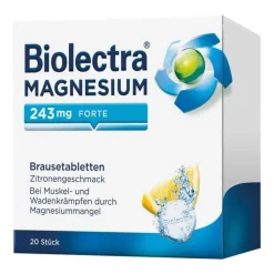Biolectra® MAGNESIUM 243 mg forte Brausetabletten Zitronengeschmack, 20 St