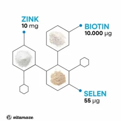 Biotin 10 mg hochdosiert + Zink + Selen Tabletten, 365 St