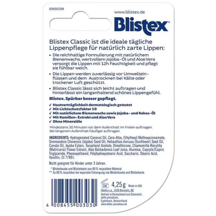 Blistex Classic Pflegestift, 4.25 g