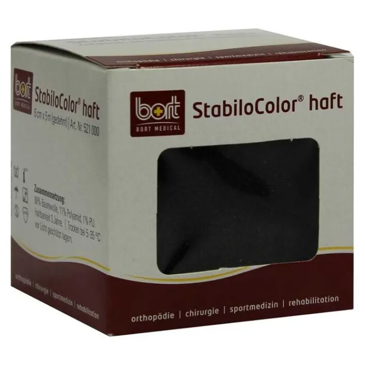 Bort Stabilocolor haft Binde 6cm schwarz, 1 St