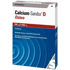 Calcium Sandoz D Osteo 500 mg / 1.000 I.E. Kautabletten , 120 St