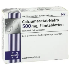 Calciumacetat Nefro 500 mg Filmtabletten, 100 St