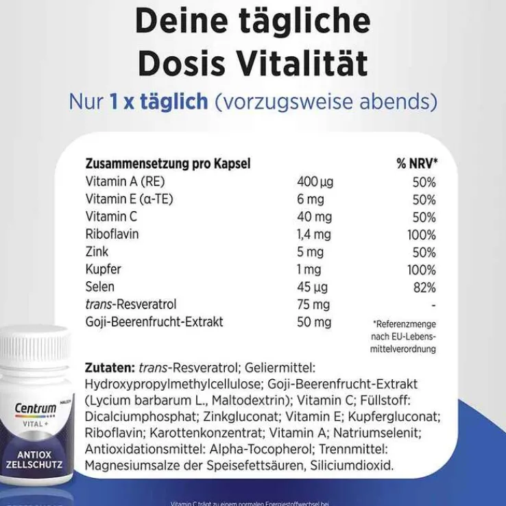 Centrum Vital + Antiox Zellschutz Kapseln, 30 St
