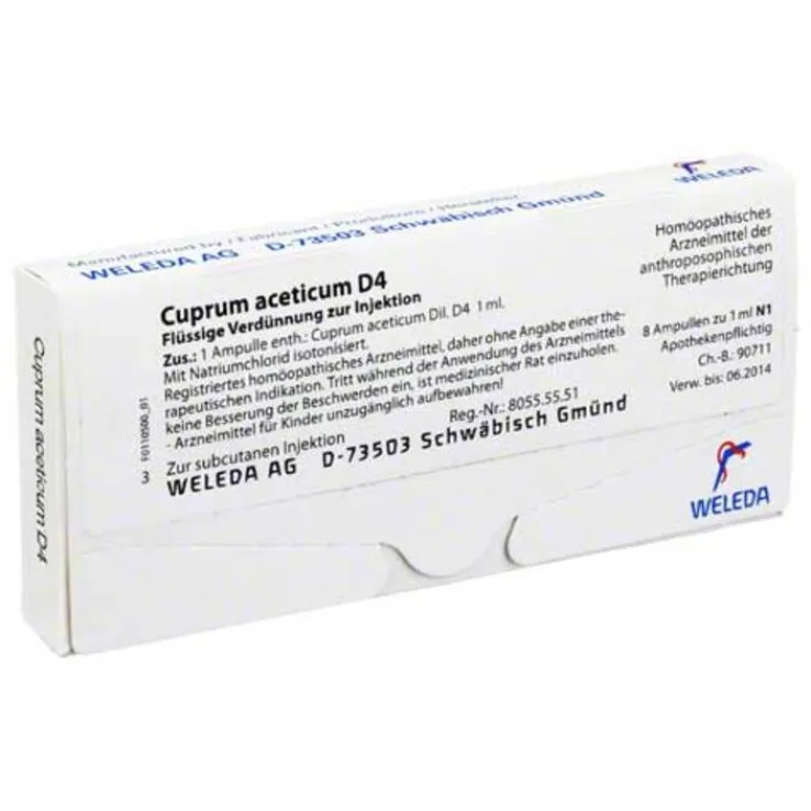 Cuprum aceticum D 4 Ampullen, 8X1 ml