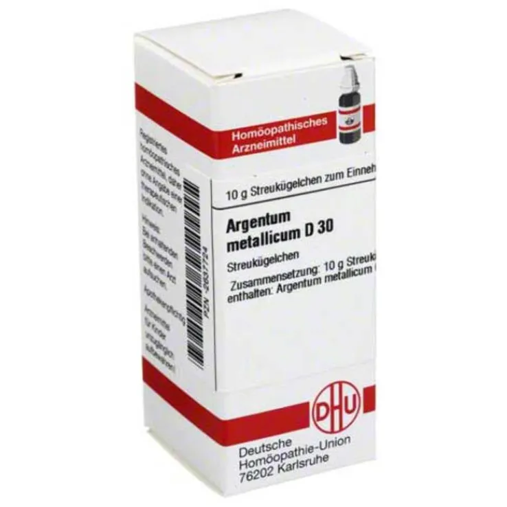 DHU Argentum metallicum D 30 Globuli, 10 g