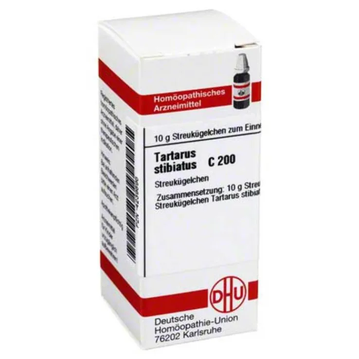 DHU Tartarus stibiatus C 200 Globuli, 10 g