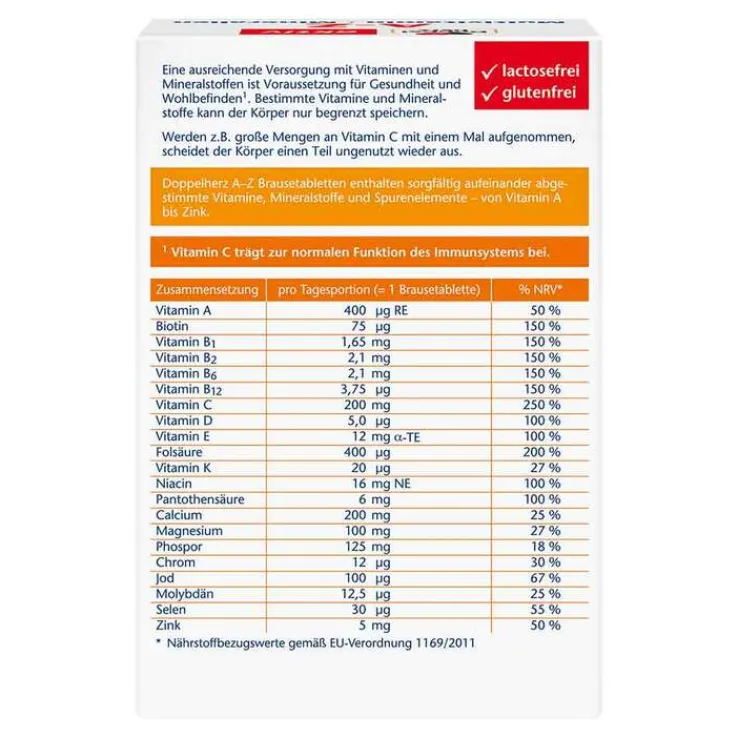 Doppelherz A-Z Multivitamin + Mineralien Brausetabletten , 6X15 St