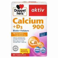 Doppelherz Calcium 900 + D3 Tabletten, 80 St