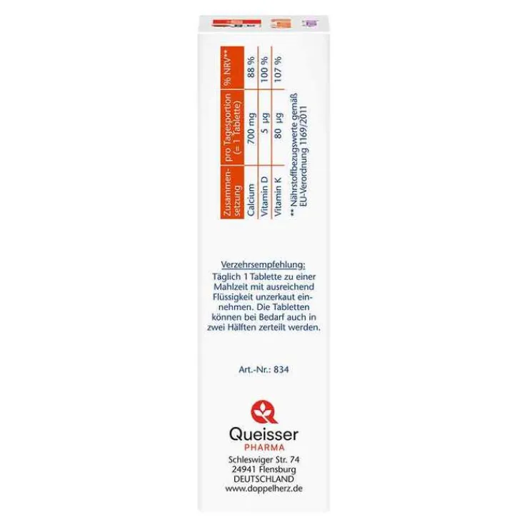 Doppelherz Calcium 700 + Vitamin D3 Tabletten, 30 St
