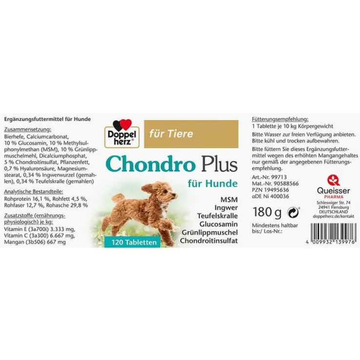 Doppelherz für Tiere Chondro Plus Tabletten für Hunde, 120 St