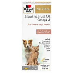 Doppelherz für Tiere Haut & Fell Öl für Hunde / Katzen, 250 ml