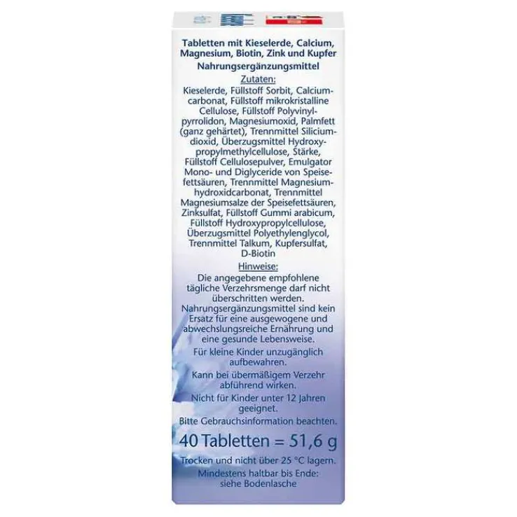 Doppelherz Kieselerde+Biotin+Zink Tabletten, 40 St