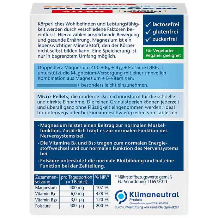 Doppelherz Magnesium+B-Vitamine direct Pellets, 40 St