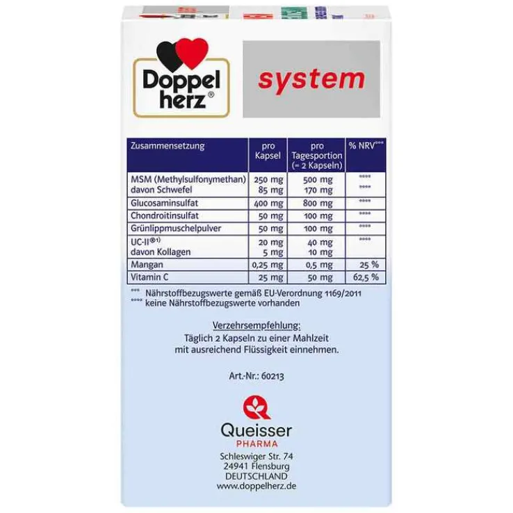 Doppelherz MSM Glucosamin system Kapseln, 60 St