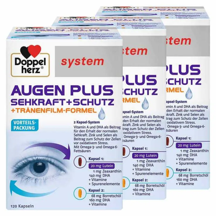 Doppelherz System Augen Plus Sehkraft+Schutz Kapseln, 3x120 St