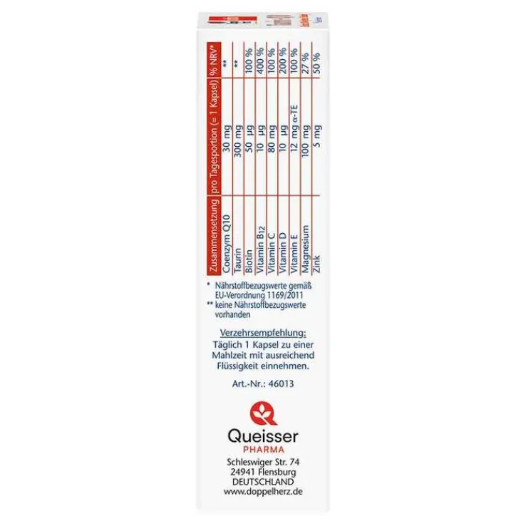 Doppelherz Taurin + Q10 Kapseln, 30 St