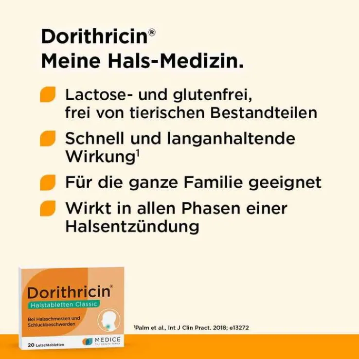 Dorithricin® Halstabletten Classic bei Halsschmerzen, 20 St