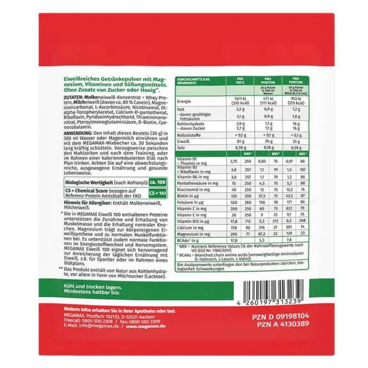 Eiweiss 100 Neutral Megamax Pulver, 30 g