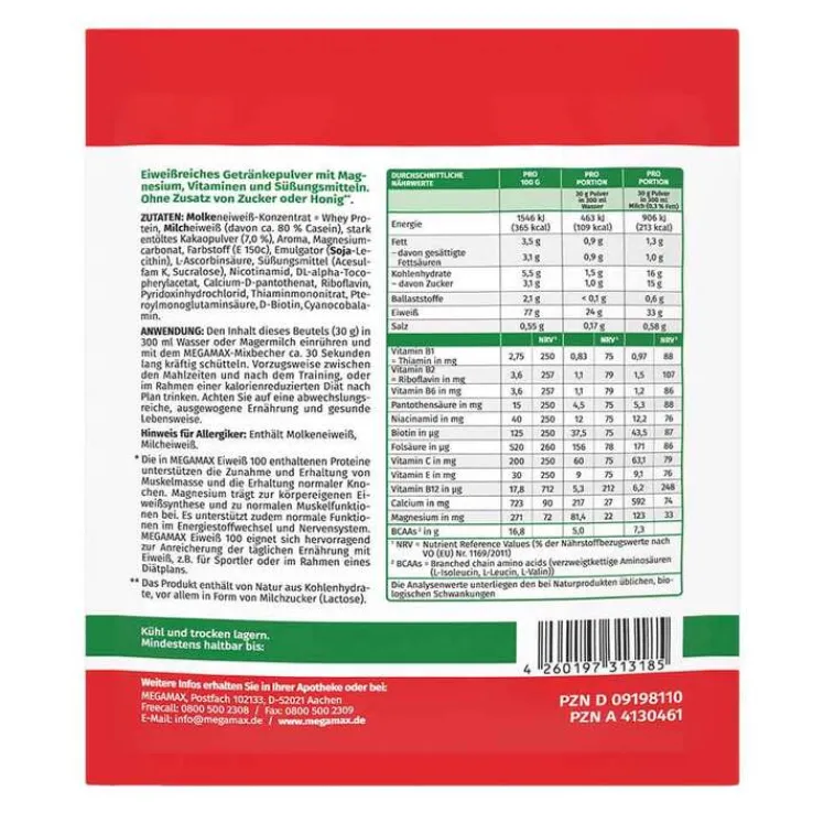 Eiweiss 100 Schoko Megamax Pulver, 30 g