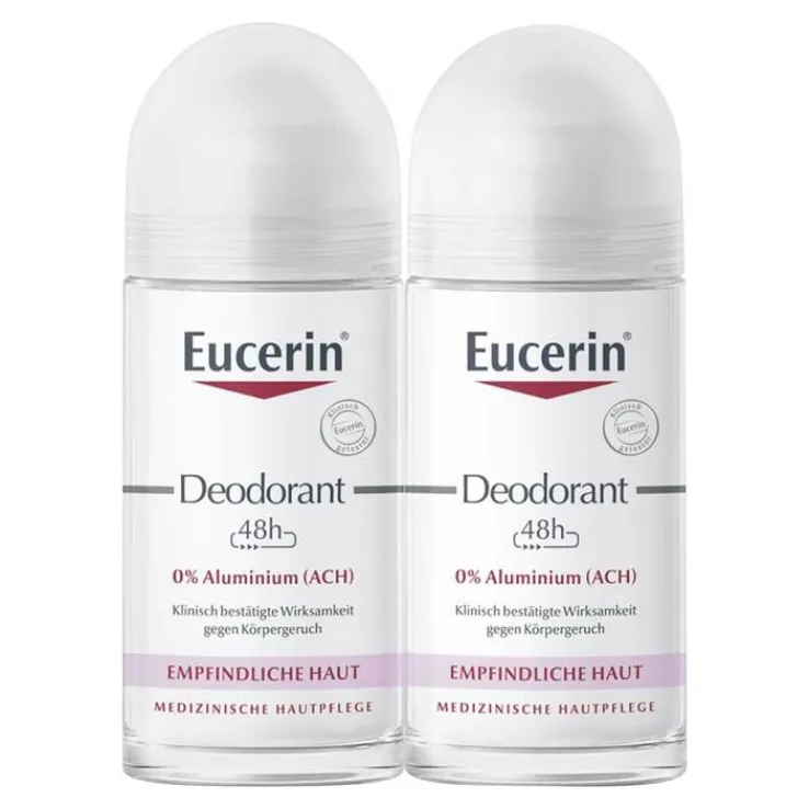 Eucerin Deodorant Roll-on 0% Aluminium Doppelpack, 2X50 ml