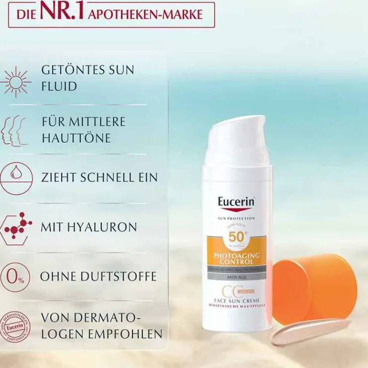 Eucerin Sun CC Gel-Creme getönt mittel LSF 50 + , 50 ml