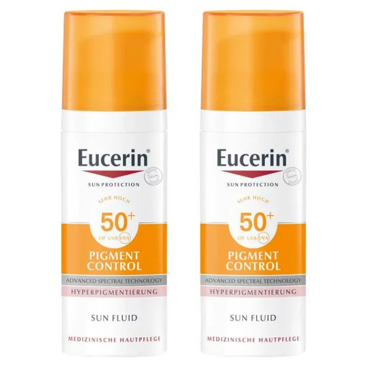 Eucerin Sun Fluid Pigment Control LSF 50 +, 2x50 ml