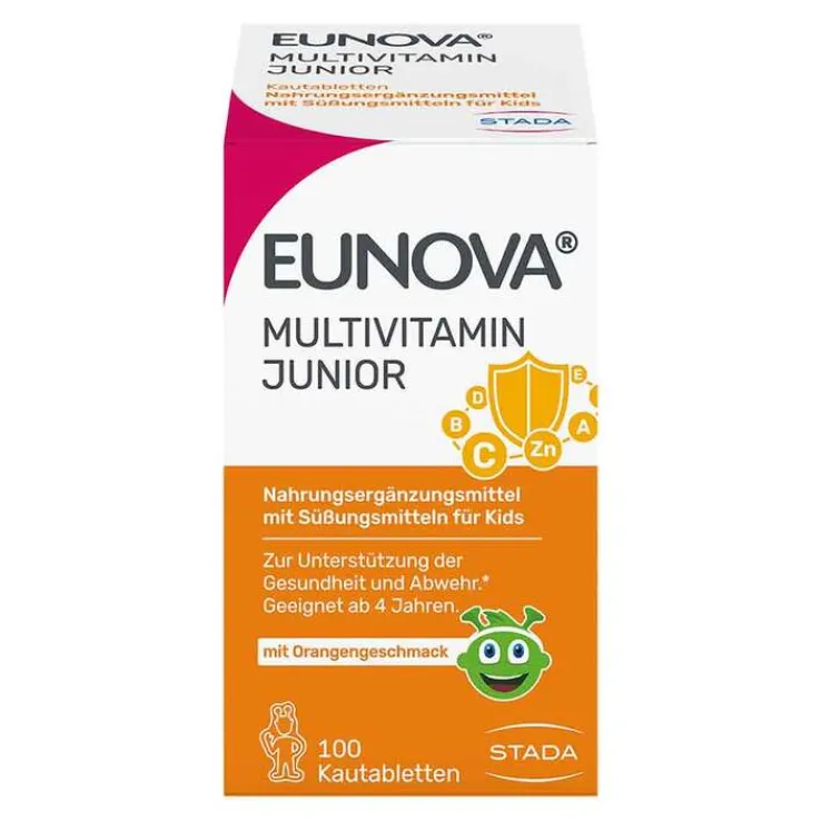 Eunova Junior Kautabletten mit Orangengeschmack, 100 St