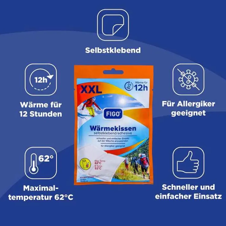 Figo Wärmekissen 12 h selbstklebend XXL Vorteilsp., 5 St