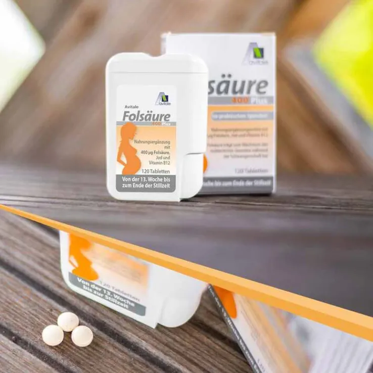 Folsäure 400 Plus B12 + Jod Tabletten, 120 St