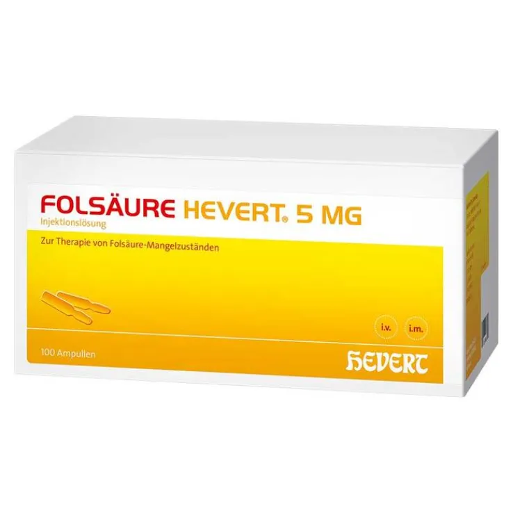 Folsäure Hevert 5 mg Ampullen, 100X2 ml