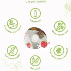 For You whey protein isolate Joghurt-Himbeere Pulver , 600 g