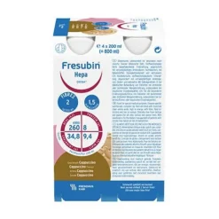 Fresubin Hepa Drink Cappuccino Trinkflasche, 4X200 ml