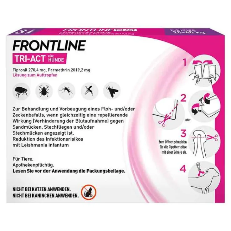 FRONTLINE TRI-ACT® gegen Zecke, Floh und fliegende Insekten bei Hunden (20-40kg), 3 St