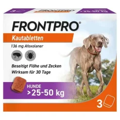 FRONTPRO 136 mg Kautabletten für Hunde 25 - 50 kg, 3 St