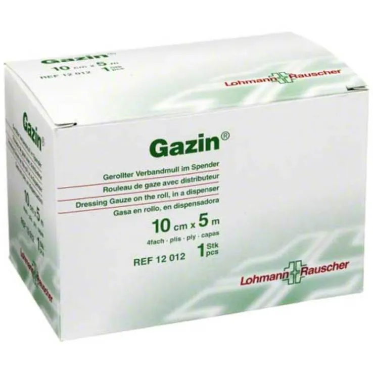 Gazin Verbandmull 10cmx5m 4fach gerollt, 1 St