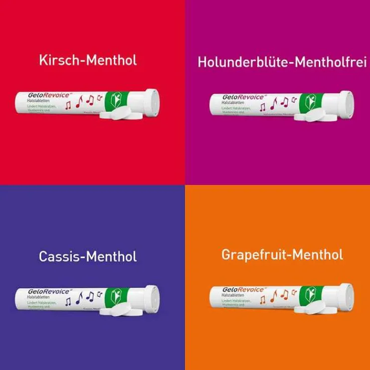 GeloRevoice Halstabletten Kirsch-Menthol bei Heiserkeit & Stimmverlust, 20 St